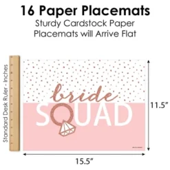 Big Dot Of Happiness Bride Squad - Party Table Decorations - Rose Gold Bridal Shower Or Bachelorette Party Placemats - Set Of 16 -Aurora Party Sales GUEST 8d55481e 3ef6 4cfa b8d8 ae2650bd6068