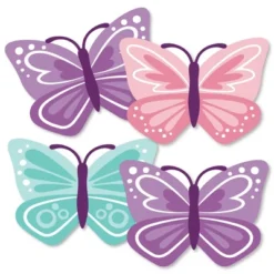 Big Dot Of Happiness Beautiful Butterfly - Decorations DIY Floral Baby Shower Or Birthday Party Essentials - Set Of 20