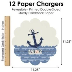 Big Dot Of Happiness Ahoy - Nautical - Baby Shower Or Birthday Party Round Table Decorations - Paper Chargers - Place Setting For 12 -Aurora Party Sales GUEST 8e52c7dd 7b5c 470c 98d8 2bf9faf7d0ec