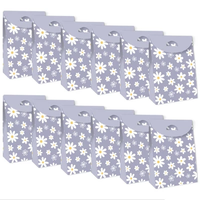 Big Dot Of Happiness Purple Daisy Flowers - Floral Gift Favor Bags - Party Goodie Boxes - Set Of 12 3 Big Dot Of Happiness Purple Daisy Flowers - Floral Gift Favor Bags - Party Goodie Boxes - Set Of 12 - Image 3