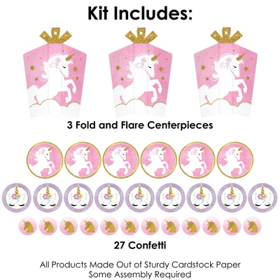 Big Dot Of Happiness Rainbow Unicorn - Magical Unicorn Baby Shower Or Birthday Party Decor And Confetti - Terrific Table Centerpiece Kit - Set Of 30 2 Big Dot Of Happiness Rainbow Unicorn - Magical Unicorn Baby Shower Or Birthday Party Decor And Confetti - Terrific Table Centerpiece Kit - Set Of 30 - Image 2