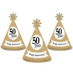 Big Dot Of Happiness We Still Do - 50th Wedding Anniversary - Mini Cone Anniversary Party Hats - Small Little Party Hats - Set Of 8 -Aurora Party Sales GUEST 9097ff46 ae61 4a59 93de eb35e032ebf1