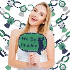 Big Dot Of Happiness Par-Tee Time - Golf - Banner And Photo Booth Decorations - Birthday Or Retirement Party Supplies Kit - Doterrific Bundle