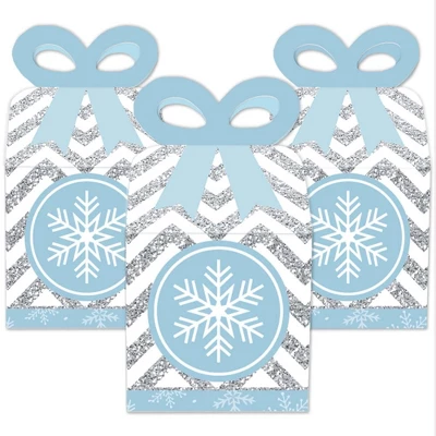 Big Dot Of Happiness Winter Wonderland - Square Favor Gift Boxes - Snowflake Holiday Party And Winter Wedding Bow Boxes - Set Of 12 1 Big Dot Of Happiness Winter Wonderland - Square Favor Gift Boxes - Snowflake Holiday Party And Winter Wedding Bow Boxes - Set Of 12