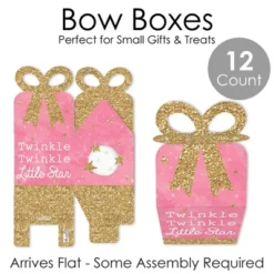 Big Dot Of Happiness Pink Twinkle Twinkle Little Star - Square Favor Gift Boxes - Baby Shower Or Birthday Party Bow Boxes - Set Of 12 -Aurora Party Sales GUEST 920fc00e 0748 42dd b8d0 46264a85f425