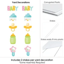 Big Dot Of Happiness Colorful Baby Shower - Bottle, Rattle, Pacifier, Rain Cloud Lawn Decor - Outdoor Gender Neutral Party Yard Decorations - 10 Piece -Aurora Party Sales GUEST 9214be09 ddda 4669 9a68 385e1f160457