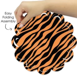 Big Dot Of Happiness Tiger Print - Jungle Party Round Table Decorations - Paper Chargers - Place Setting For 12 -Aurora Party Sales GUEST 9253e165 287a 4640 ba2f 3d5582d3ee82