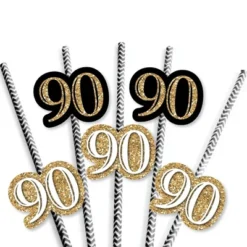Big Dot Of Happiness Adult 90th Birthday - Gold - Paper Straw Decor - Birthday Party Striped Decorative Straws - Set Of 24 7 Big Dot Of Happiness Adult 90th Birthday - Gold - Paper Straw Decor - Birthday Party Striped Decorative Straws - Set Of 24 -Aurora Party Sales GUEST 927205b5 171b 4223 aacf 2c98fb5229f5