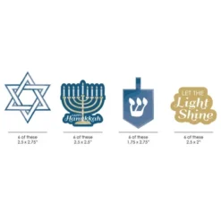 Big Dot Of Happiness Happy Hanukkah Paper Straw Decor - Hanukkah Party Striped Decorative Straws - Set Of 24