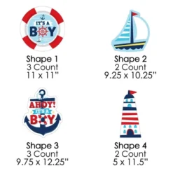 Big Dot Of Happiness Ahoy It's A Boy - Anchor, Lighthouse, Sailboat, Buoy Lawn Decorations - Outdoor Nautical Baby Shower Yard Decorations - 10 Piece -Aurora Party Sales GUEST 93ae2e34 c479 4016 9fa4 d74a116973a8