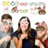 Big Dot Of Happiness Hippity Hoppity Glasses & Masks - Paper Card Stock Easter Bunny Party Photo Booth Props Kit - 10 Count