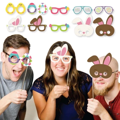 Big Dot Of Happiness Hippity Hoppity Glasses & Masks - Paper Card Stock Easter Bunny Party Photo Booth Props Kit - 10 Count 1 Big Dot Of Happiness Hippity Hoppity Glasses & Masks - Paper Card Stock Easter Bunny Party Photo Booth Props Kit - 10 Count