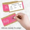 Big Dot Of Happiness Chic 30th Birthday - Pink And Gold - Birthday Party Game Scratch Off Cards - 22 Count