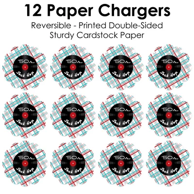 Big Dot Of Happiness 50’s Sock Hop - 1950s Rock N Roll Party Round Table Decorations - Paper Chargers - Place Setting For 12 4 Big Dot Of Happiness 50’s Sock Hop - 1950s Rock N Roll Party Round Table Decorations - Paper Chargers - Place Setting For 12 - Image 4