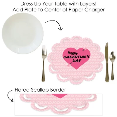 Big Dot Of Happiness Be My Galentine - Galentine's & Valentine's Day Party Round Table Decorations - Paper Chargers - Place Setting For 12 6 Big Dot Of Happiness Be My Galentine - Galentine's & Valentine's Day Party Round Table Decorations - Paper Chargers - Place Setting For 12 - Image 6