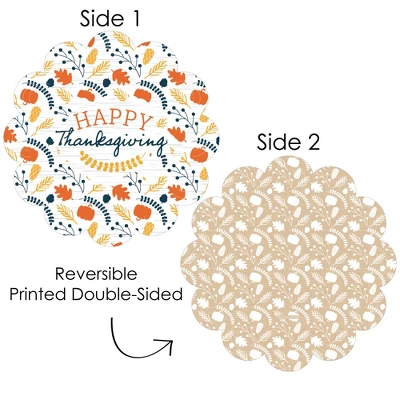 Big Dot Of Happiness Happy Thanksgiving - Fall Harvest Party Round Table Decorations - Paper Chargers - Place Setting For 12 2 Big Dot Of Happiness Happy Thanksgiving - Fall Harvest Party Round Table Decorations - Paper Chargers - Place Setting For 12 - Image 2