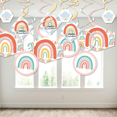 Big Dot Of Happiness Hello Rainbow - Boho Baby Shower And Birthday Party Hanging Decor - Party Decoration Swirls - Set Of 40 2 Big Dot Of Happiness Hello Rainbow - Boho Baby Shower And Birthday Party Hanging Decor - Party Decoration Swirls - Set Of 40 - Image 2