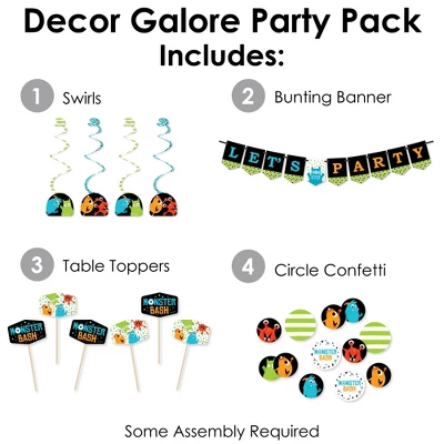 Big Dot Of Happiness Monster Bash - Little Monster Birthday Party Or Baby Shower Supplies Decoration Kit - Decor Galore Party Pack - 51 Pieces 1 Big Dot Of Happiness Monster Bash - Little Monster Birthday Party Or Baby Shower Supplies Decoration Kit - Decor Galore Party Pack - 51 Pieces