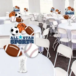 Big Dot Of Happiness Go, Fight, Win - Sports - Baby Shower Or Birthday Party Centerpiece Sticks - Showstopper Table Toppers - 35 Pieces