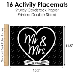 Big Dot Of Happiness Mr. And Mrs. - Paper Black And White Wedding Or Bridal Shower Coloring Sheets - Activity Placemats - Set Of 16 -Aurora Party Sales GUEST 974a18ea 66ef 4fd9 a2f1 fc5029626705