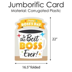 Big Dot Of Happiness Happy Boss's Day - Best Boss Ever Giant Greeting Card - Big Shaped Jumborific Card -Aurora Party Sales GUEST 97835c37 294d 497f abc2 e67a294504db