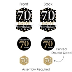 Big Dot Of Happiness Adult 70th Birthday - Gold - Birthday Party DIY Dangler Backdrop - Hanging Vertical Decorations - 30 Pieces -Aurora Party Sales GUEST 98622054 b571 41d1 8b9c 8761200871ba