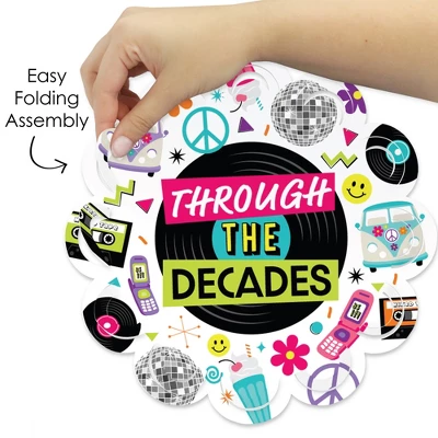 Big Dot Of Happiness Through The Decades - 50s, 60s, 70s, 80s, And 90s Party Round Table Decorations - Paper Chargers - Place Setting For 12 3 Big Dot Of Happiness Through The Decades - 50s, 60s, 70s, 80s, And 90s Party Round Table Decorations - Paper Chargers - Place Setting For 12 - Image 3