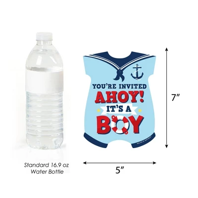 Big Dot Of Happiness Ahoy It's A Boy - Shaped Fill-In Invitations - Nautical Baby Shower Invitation Cards With Envelopes - Set Of 12 4 Big Dot Of Happiness Ahoy It's A Boy - Shaped Fill-In Invitations - Nautical Baby Shower Invitation Cards With Envelopes - Set Of 12 - Image 4