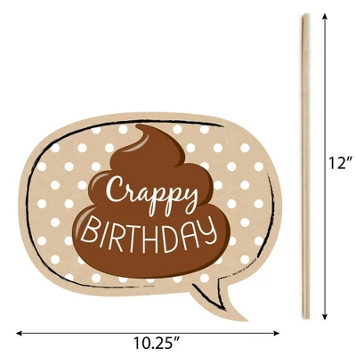 Big Dot Of Happiness Funny Oh Crap, You're Old - Poop Birthday Party Photo Booth Props Kit - 10 Piece 3 Big Dot Of Happiness Funny Oh Crap, You're Old - Poop Birthday Party Photo Booth Props Kit - 10 Piece - Image 3