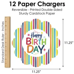 Big Dot Of Happiness Cheerful Happy Birthday - Colorful Birthday Party Round Table Decorations - Paper Chargers - Place Setting For 12 -Aurora Party Sales GUEST 994ae766 37c3 422c a682 207de3644d6e
