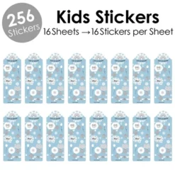 Big Dot Of Happiness Winter Wonderland - Snowflake Holiday Party And Winter Wedding Favor Kids Stickers - 16 Sheets - 256 Stickers