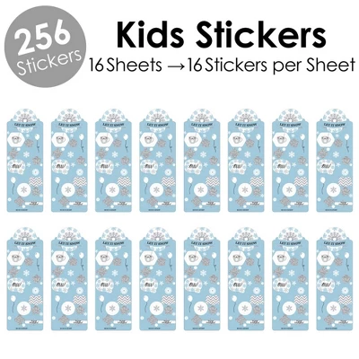 Big Dot Of Happiness Winter Wonderland - Snowflake Holiday Party And Winter Wedding Favor Kids Stickers - 16 Sheets - 256 Stickers 1 Big Dot Of Happiness Winter Wonderland - Snowflake Holiday Party And Winter Wedding Favor Kids Stickers - 16 Sheets - 256 Stickers