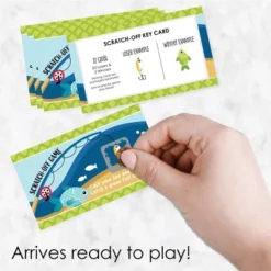 Big Dot Of Happiness Let's Go Fishing - Fish Themed Birthday Party Or Baby Shower Game Scratch Off Cards - 22 Count