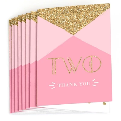 Big Dot Of Happiness Two Much Fun - Girl - 2nd Birthday Party Thank You Cards (8 Count) 1 Big Dot Of Happiness Two Much Fun - Girl - 2nd Birthday Party Thank You Cards (8 Count)