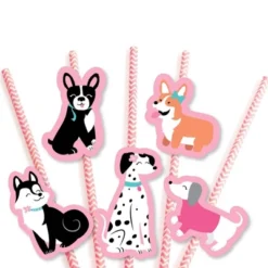 Big Dot Of Happiness Pawty Like A Puppy Girl - Paper Straw Decor - Pink Dog Baby Shower Or Birthday Party Striped Decorative Straws - Set Of 24 -Aurora Party Sales GUEST 9b160eaf a91e 4384 b478 f7d78899ec33
