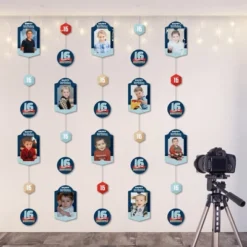 Big Dot Of Happiness Boy 16th Birthday - Sweet Sixteen Birthday Party Vertical Photo Garland 35 Pieces -Aurora Party Sales GUEST 9bcf395e a2ff 4fc6 9942 764d8e7518ca