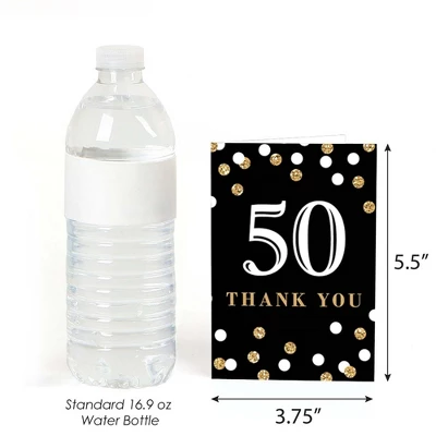 Big Dot Of Happiness Adult 50th Birthday - Gold - Birthday Party Thank You Cards (8 Count) 2 Big Dot Of Happiness Adult 50th Birthday - Gold - Birthday Party Thank You Cards (8 Count) - Image 2