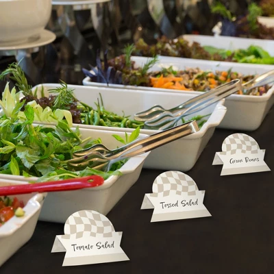 Big Dot Of Happiness Tan Checkered Party - Tent Buffet Card - Table Setting Name Place Cards - Set Of 24 2 Big Dot Of Happiness Tan Checkered Party - Tent Buffet Card - Table Setting Name Place Cards - Set Of 24 - Image 2