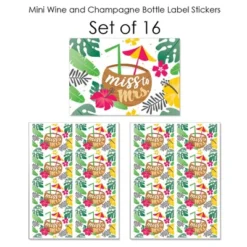 Big Dot Of Happiness Last Luau - Mini Wine Champagne Bottle Label Stickers - Tropical Bachelorette Party Bridal Shower Favor Gift For Women Set Of 16 -Aurora Party Sales GUEST 9c36e8c2 7504 4e97 8533 e84059dc6a3f