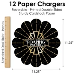 Big Dot Of Happiness Roaring 20’s - 1920s Art Deco Jazz Party Round Table Decorations - Paper Chargers - Place Setting For 12 -Aurora Party Sales GUEST 9c757768 fb3b 4110 9e54 f5840662ec49