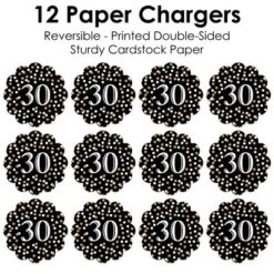 Big Dot Of Happiness Adult 30th Birthday - Gold - Birthday Party Round Table Decorations - Paper Chargers - Place Setting For 12 -Aurora Party Sales GUEST 9d076930 771c 46a1 a762 a9b29db1c27d