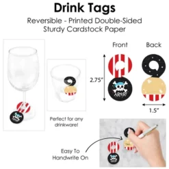 Big Dot Of Happiness Pirate Ship Adventures - Skull Birthday Party Paper Charger And Table Decorations - Chargerific Kit - Place Setting For 8 -Aurora Party Sales GUEST 9d13eba1 7190 4485 9ea2 c990b42a5a78