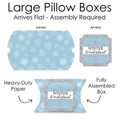 Big Dot Of Happiness Winter Wonderland - Favor Gift Boxes - Snowflake Holiday Party And Winter Wedding Large Pillow Boxes - Set Of 12 4 Big Dot Of Happiness Winter Wonderland - Favor Gift Boxes - Snowflake Holiday Party And Winter Wedding Large Pillow Boxes - Set Of 12 - Image 4