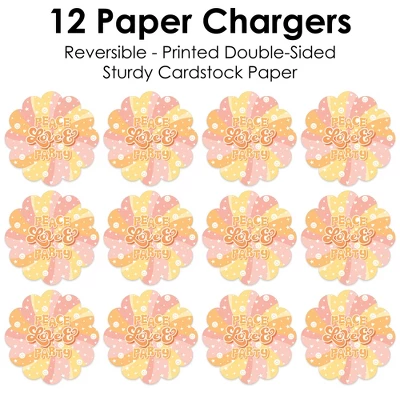 Big Dot Of Happiness Stay Groovy - Boho Hippie Party Round Table Decorations - Paper Chargers - Place Setting For 12 4 Big Dot Of Happiness Stay Groovy - Boho Hippie Party Round Table Decorations - Paper Chargers - Place Setting For 12 - Image 4