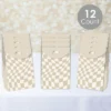 Big Dot Of Happiness Tan Checkered Party - Gift Favor Bags - Party Goodie Boxes - Set Of 12
