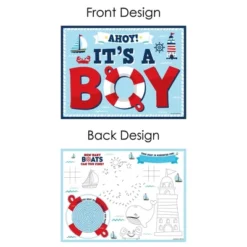Big Dot Of Happiness Ahoy It's A Boy - Paper Nautical Baby Shower Coloring Sheets - Activity Placemats - Set Of 16 -Aurora Party Sales GUEST 9d750700 20d8 4d7d b5dd 7cab4d680616