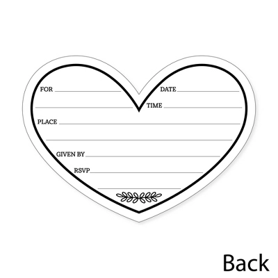 Big Dot Of Happiness Mr. And Mrs. - Shaped Fill-In Invitations - Black And White Wedding Or Bridal Shower Invitation Cards With Envelopes - Set Of 12 3 Big Dot Of Happiness Mr. And Mrs. - Shaped Fill-In Invitations - Black And White Wedding Or Bridal Shower Invitation Cards With Envelopes - Set Of 12 - Image 3