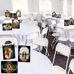 Big Dot Of Happiness Mr. And Mrs. - Black And White Wedding Or Bridal Shower 4x6 Picture Display - Paper Photo Frames - Set Of 12