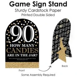 Big Dot Of Happiness Adult 90th Birthday - Gold - How Many Candies Birthday Party Game - 1 Stand And 40 Cards - Candy Guessing Game -Aurora Party Sales GUEST 9deb0599 cf49 45fc b144 c0ef2e61fc96