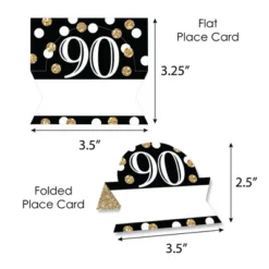 Big Dot Of Happiness Adult 90th Birthday - Gold - Birthday Party Tent Buffet Card - Table Setting Name Place Cards - Set Of 24 -Aurora Party Sales GUEST 9f258876 955d 468c a149 aff9cae5d7f7